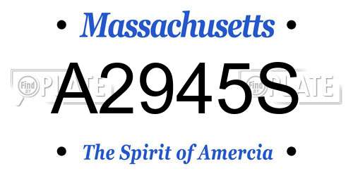 A2945S Massachusetts License Plate