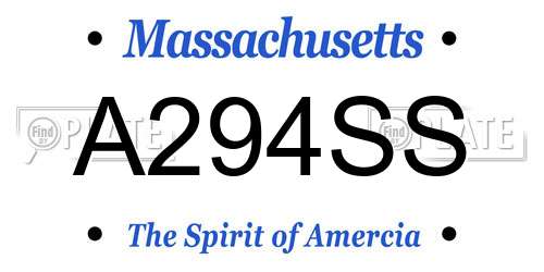 A294SS Massachusetts License Plate