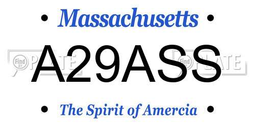 A29ASS Massachusetts License Plate