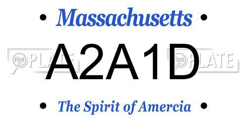 A2A1D Massachusetts License Plate