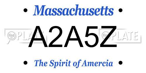 A2A5Z Massachusetts License Plate