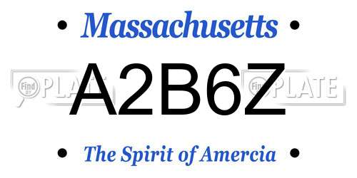 A2B6Z Massachusetts License Plate