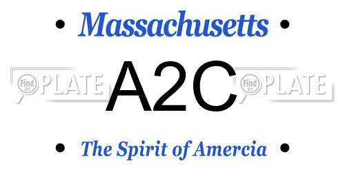 A2C Massachusetts License Plate