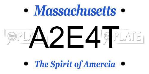 A2E4T Massachusetts License Plate
