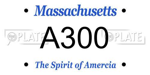 A300 Massachusetts License Plate