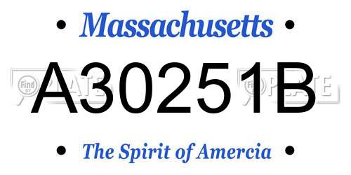 A30251B Massachusetts License Plate