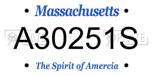 A30251S Massachusetts License Plate