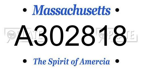 A302818 Massachusetts License Plate