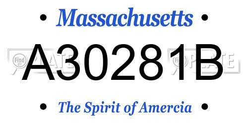 A30281B Massachusetts License Plate