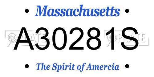 A30281S Massachusetts License Plate