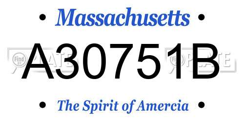 A30751B Massachusetts License Plate