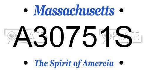A30751S Massachusetts License Plate