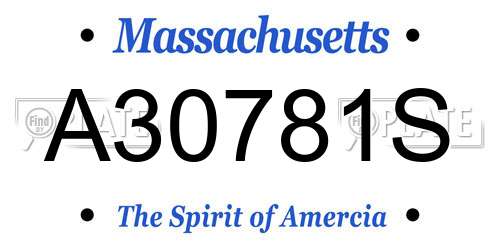 A30781S Massachusetts License Plate