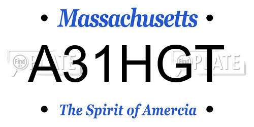 A31HGT Massachusetts License Plate