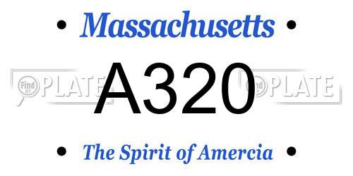 A320 Massachusetts License Plate