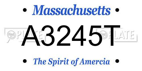 A3245T Massachusetts License Plate