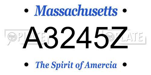 A3245Z Massachusetts License Plate