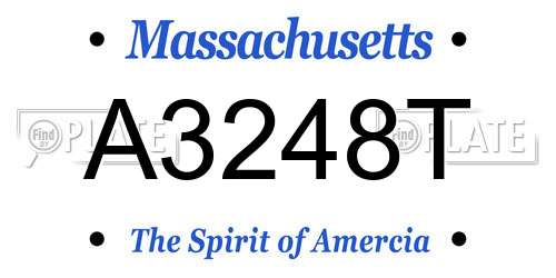 A3248T Massachusetts License Plate