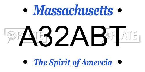 A32ABT Massachusetts License Plate