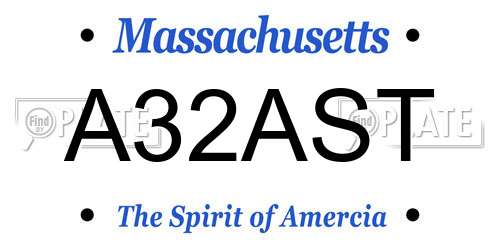 A32AST Massachusetts License Plate