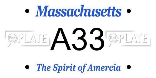 A33 Massachusetts License Plate