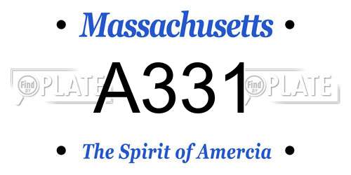 A331 Massachusetts License Plate
