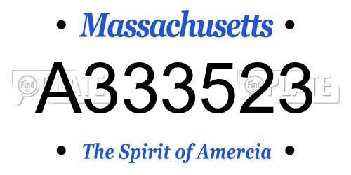 A333523 Massachusetts License Plate
