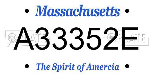 A33352E Massachusetts License Plate