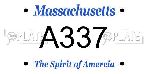 A337 Massachusetts License Plate