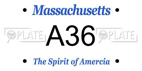 A36 Massachusetts License Plate