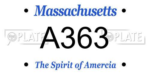 A363 Massachusetts License Plate