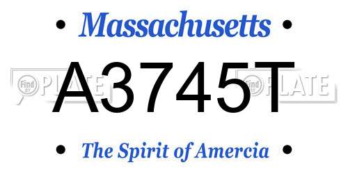 A3745T Massachusetts License Plate