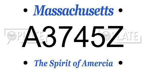 A3745Z Massachusetts License Plate