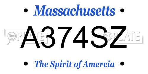 A374SZ Massachusetts License Plate