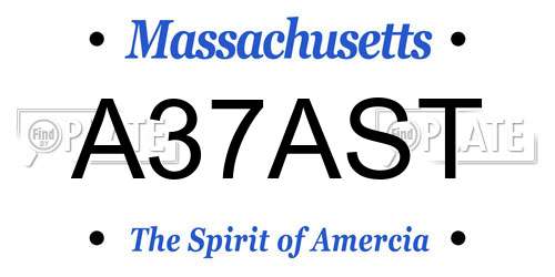 A37AST Massachusetts License Plate