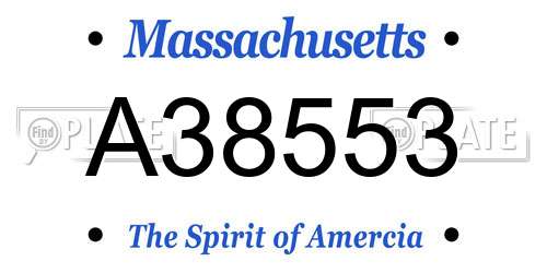 A38553 Massachusetts License Plate
