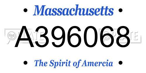A396068 Massachusetts License Plate