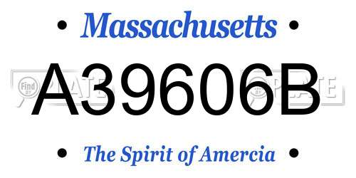 A39606B Massachusetts License Plate