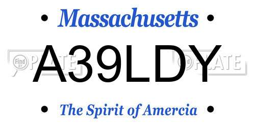 A39LDY Massachusetts License Plate