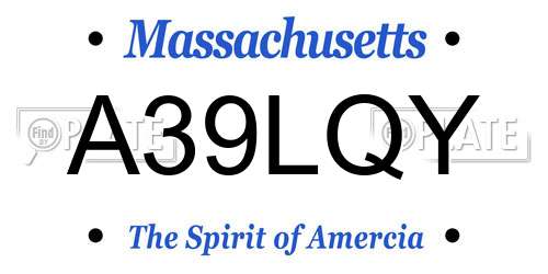 A39LQY Massachusetts License Plate
