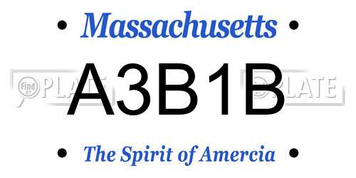A3B1B Massachusetts License Plate