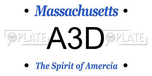A3D Massachusetts License Plate
