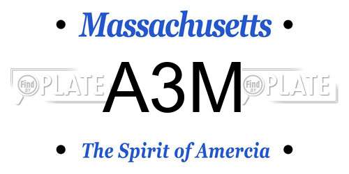 A3M Massachusetts License Plate