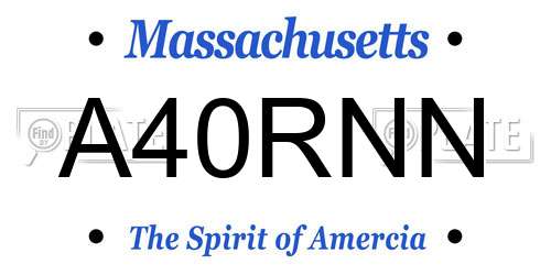 A40RNN Massachusetts License Plate