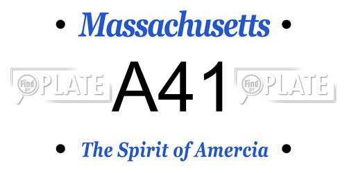 A41 Massachusetts License Plate