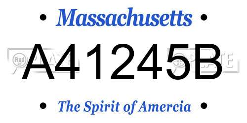 A41245B Massachusetts License Plate
