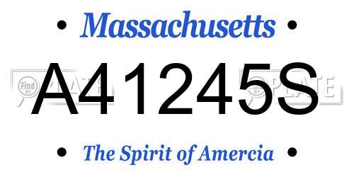 A41245S Massachusetts License Plate