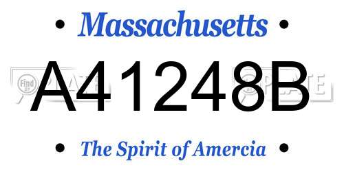 A41248B Massachusetts License Plate