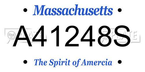 A41248S Massachusetts License Plate