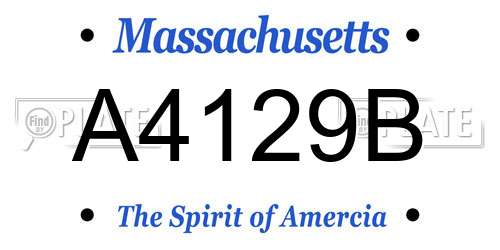 A4129B Massachusetts License Plate